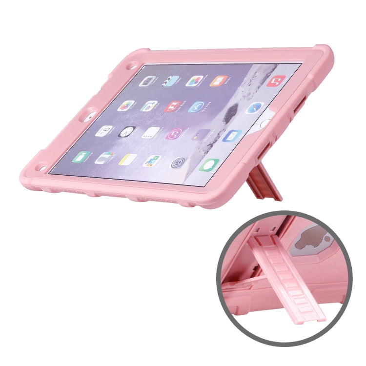 C5 Four Corners Shockproof Silicone + PC Protective Case with Holder For iPad Air 2 / iPad 6