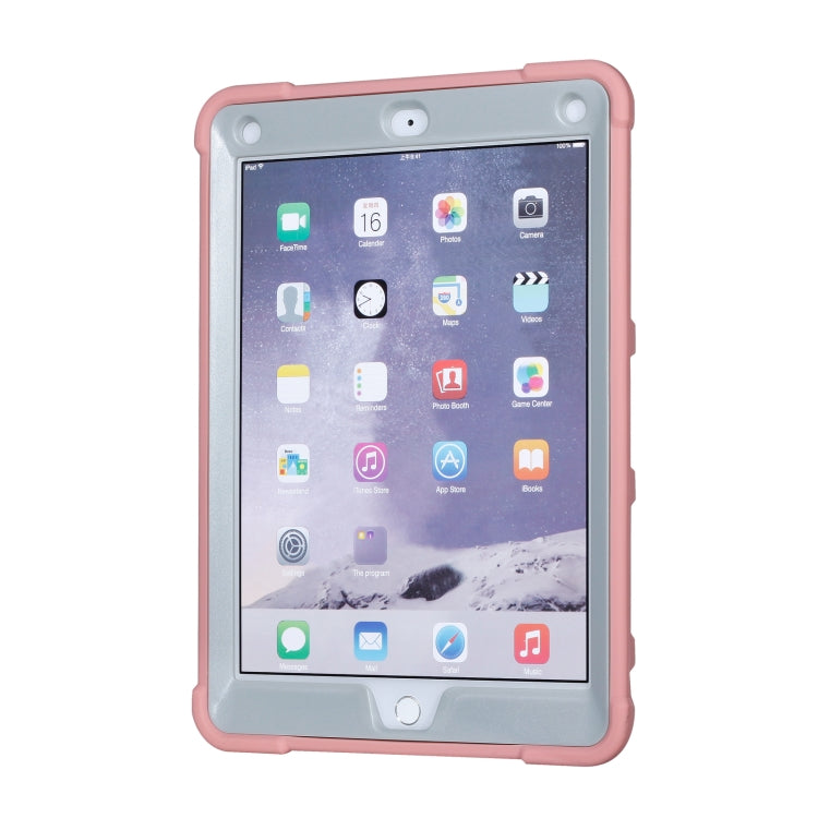C5 Four Corners Shockproof Silicone + PC Protective Case with Holder For iPad Air 2 / iPad 6