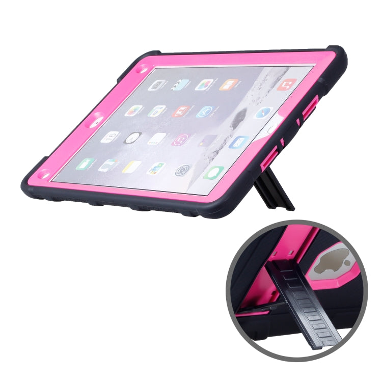 C5 Four Corners Shockproof Silicone + PC Protective Case with Holder For iPad 9.7 2018 / 2017