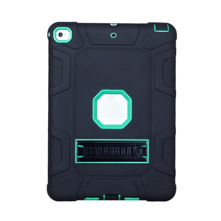 C5 Four Corners Shockproof Silicone + PC Protective Case with Holder For iPad 9.7 2018 / 2017