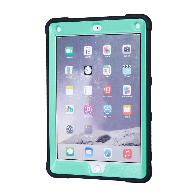 C5 Four Corners Shockproof Silicone + PC Protective Case with Holder For iPad 9.7 2018 / 2017