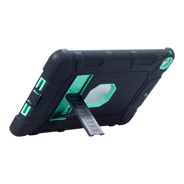C5 Four Corners Shockproof Silicone + PC Protective Case with Holder For iPad 9.7 2018 / 2017