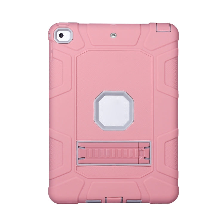 C5 Four Corners Shockproof Silicone + PC Protective Case with Holder For iPad 9.7 2018 / 2017