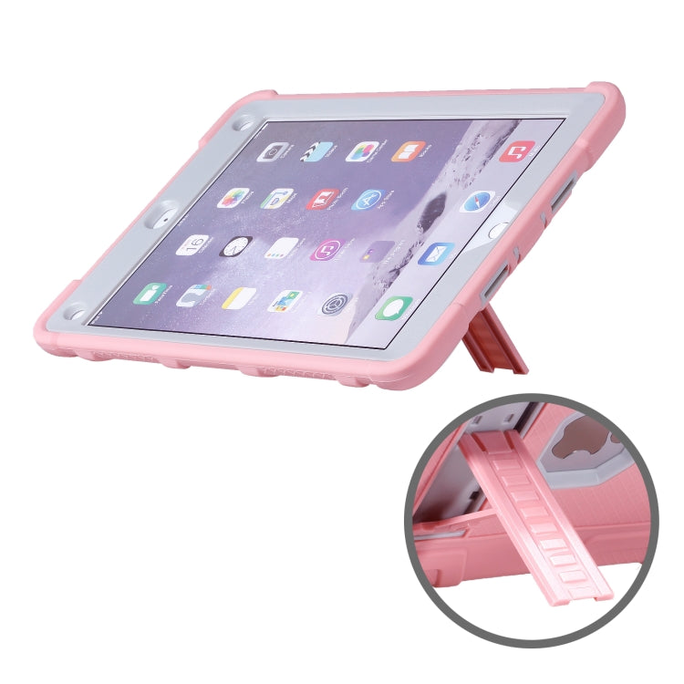C5 Four Corners Shockproof Silicone + PC Protective Case with Holder For iPad 9.7 2018 / 2017