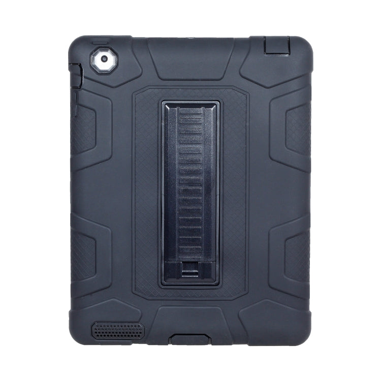 C5 Four Corners Shockproof Silicone + PC Protective Case with Holder For iPad 4 / 3 / 2