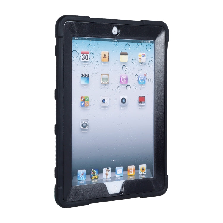 C5 Four Corners Shockproof Silicone + PC Protective Case with Holder For iPad 4 / 3 / 2