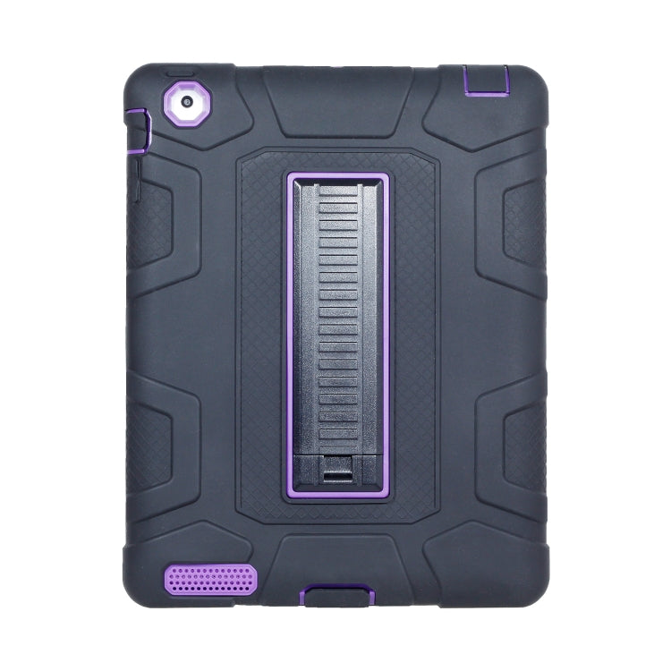 C5 Four Corners Shockproof Silicone + PC Protective Case with Holder For iPad 4 / 3 / 2