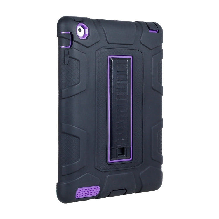 C5 Four Corners Shockproof Silicone + PC Protective Case with Holder For iPad 4 / 3 / 2