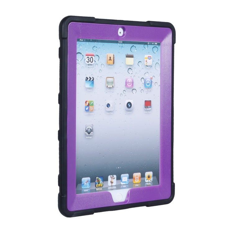 C5 Four Corners Shockproof Silicone + PC Protective Case with Holder For iPad 4 / 3 / 2