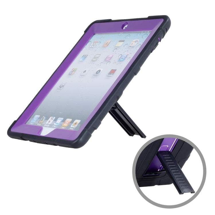 C5 Four Corners Shockproof Silicone + PC Protective Case with Holder For iPad 4 / 3 / 2