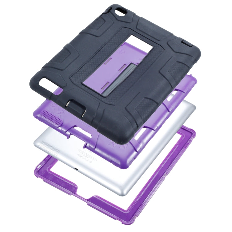 C5 Four Corners Shockproof Silicone + PC Protective Case with Holder For iPad 4 / 3 / 2