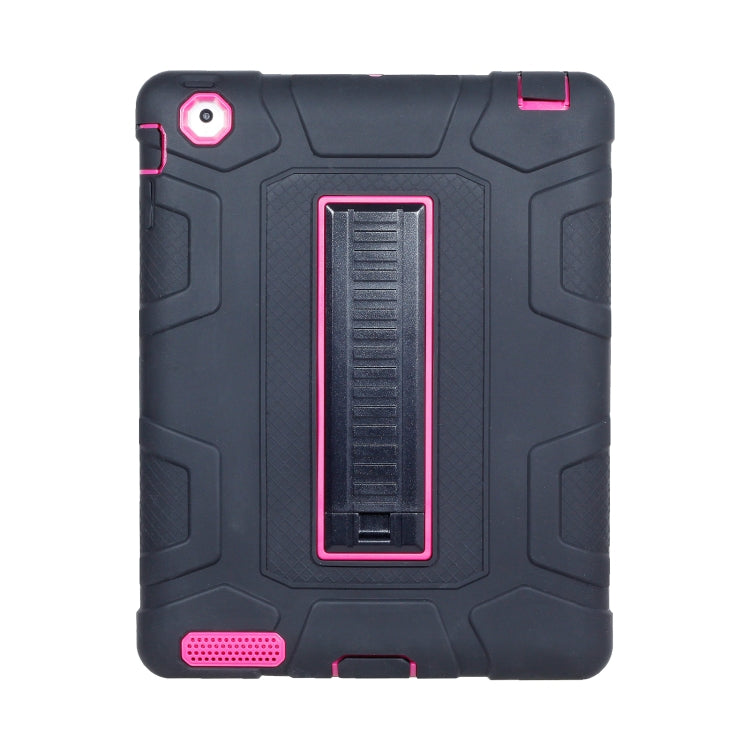 C5 Four Corners Shockproof Silicone + PC Protective Case with Holder For iPad 4 / 3 / 2