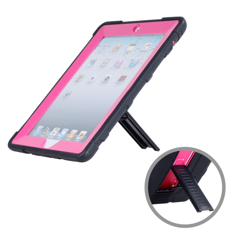 C5 Four Corners Shockproof Silicone + PC Protective Case with Holder For iPad 4 / 3 / 2