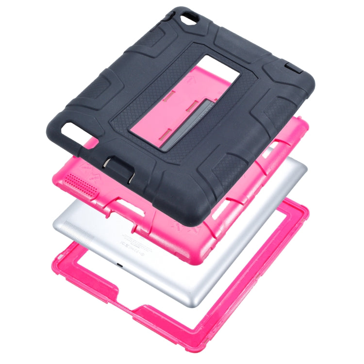 C5 Four Corners Shockproof Silicone + PC Protective Case with Holder For iPad 4 / 3 / 2