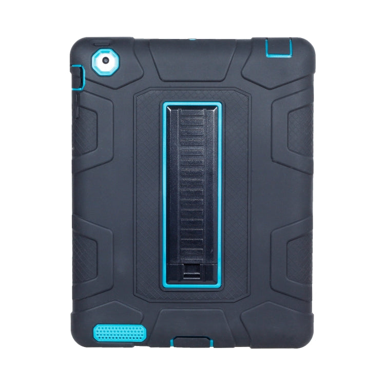 C5 Four Corners Shockproof Silicone + PC Protective Case with Holder For iPad 4 / 3 / 2
