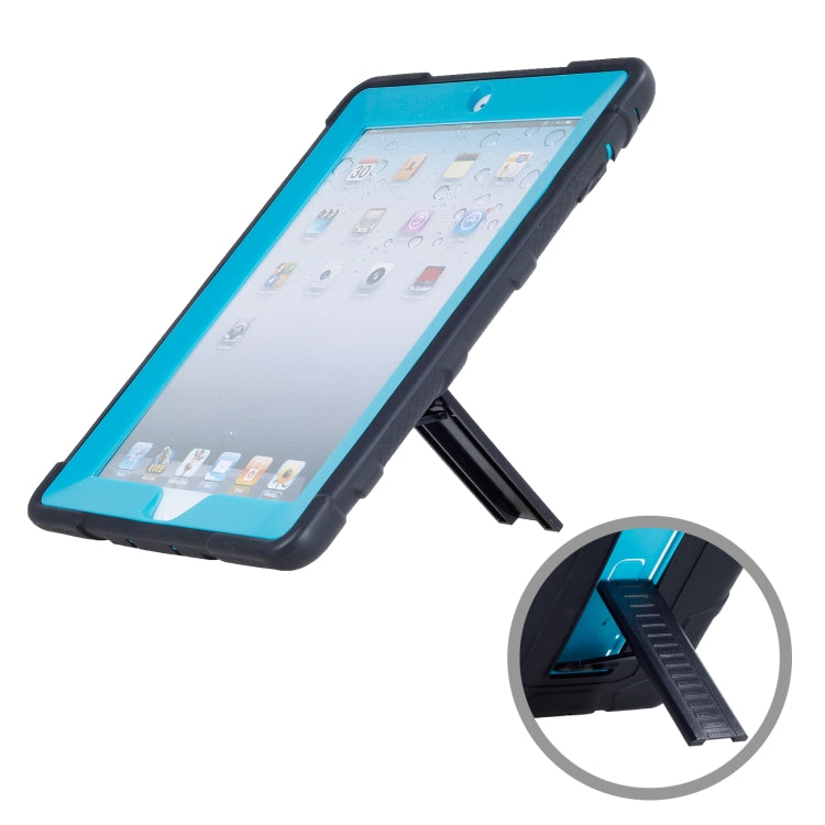 C5 Four Corners Shockproof Silicone + PC Protective Case with Holder For iPad 4 / 3 / 2