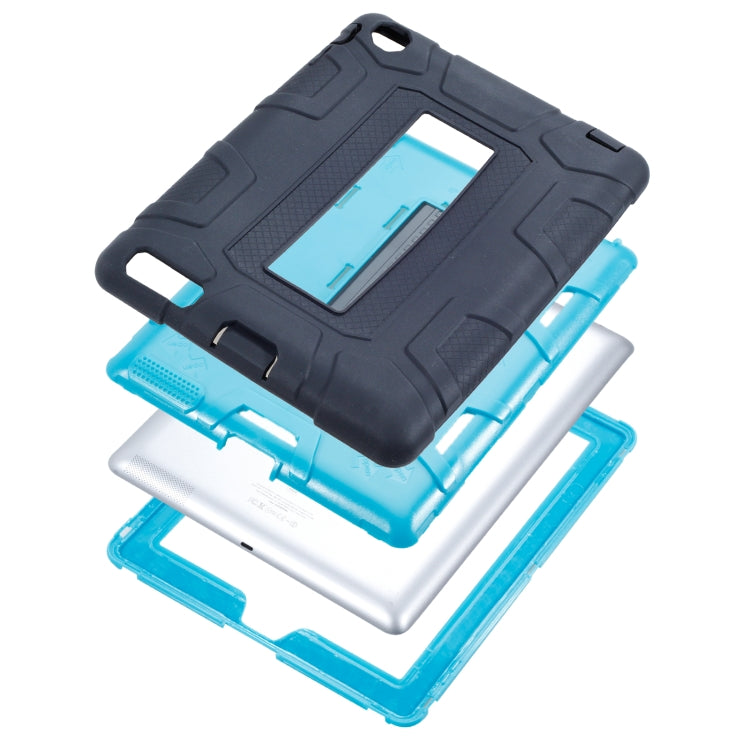 C5 Four Corners Shockproof Silicone + PC Protective Case with Holder For iPad 4 / 3 / 2