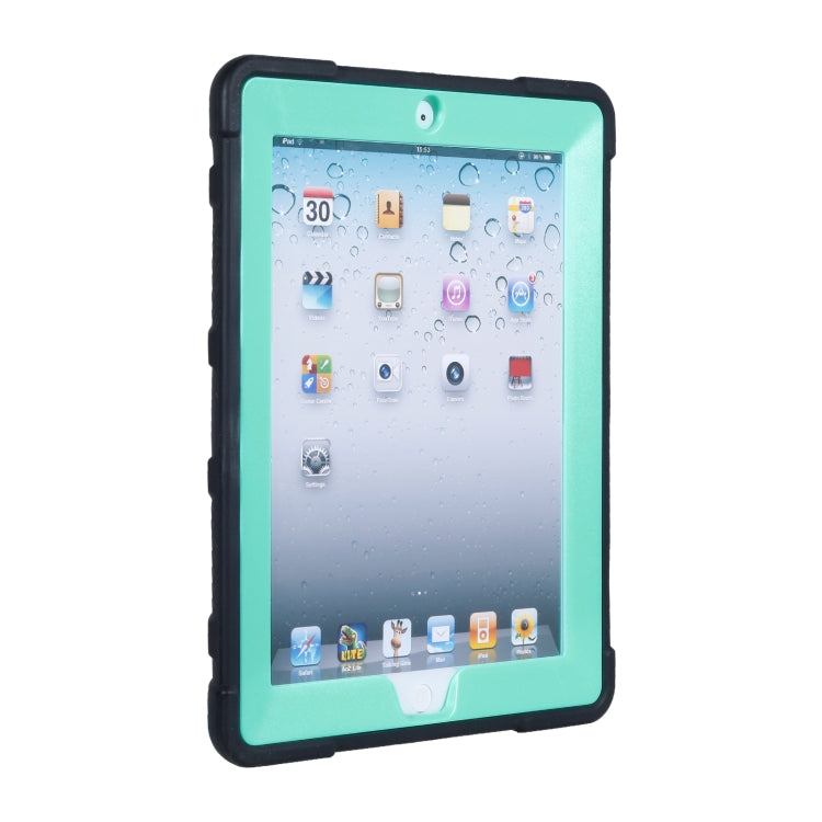C5 Four Corners Shockproof Silicone + PC Protective Case with Holder For iPad 4 / 3 / 2