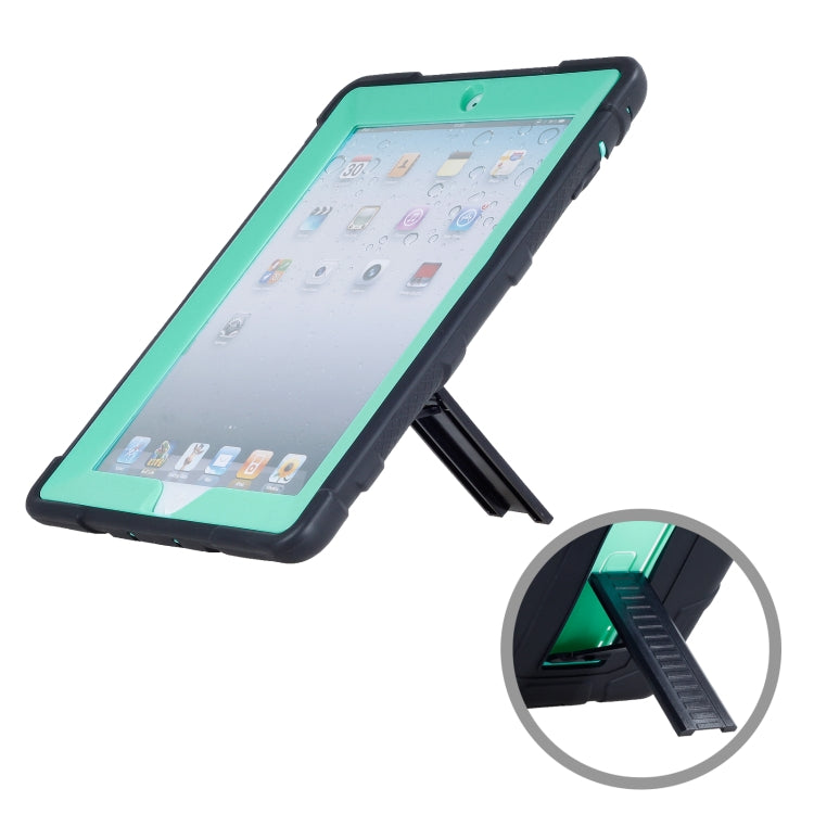 C5 Four Corners Shockproof Silicone + PC Protective Case with Holder For iPad 4 / 3 / 2