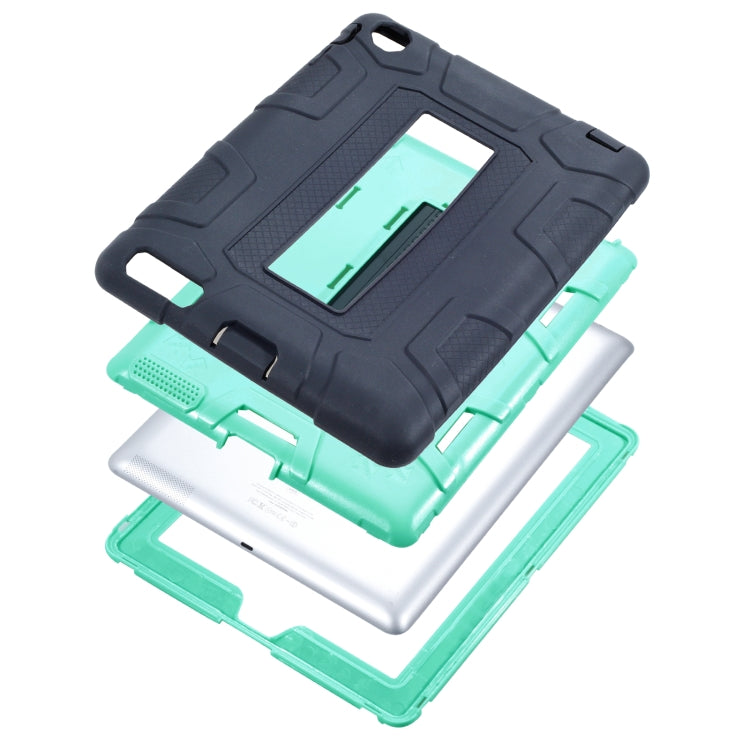 C5 Four Corners Shockproof Silicone + PC Protective Case with Holder For iPad 4 / 3 / 2