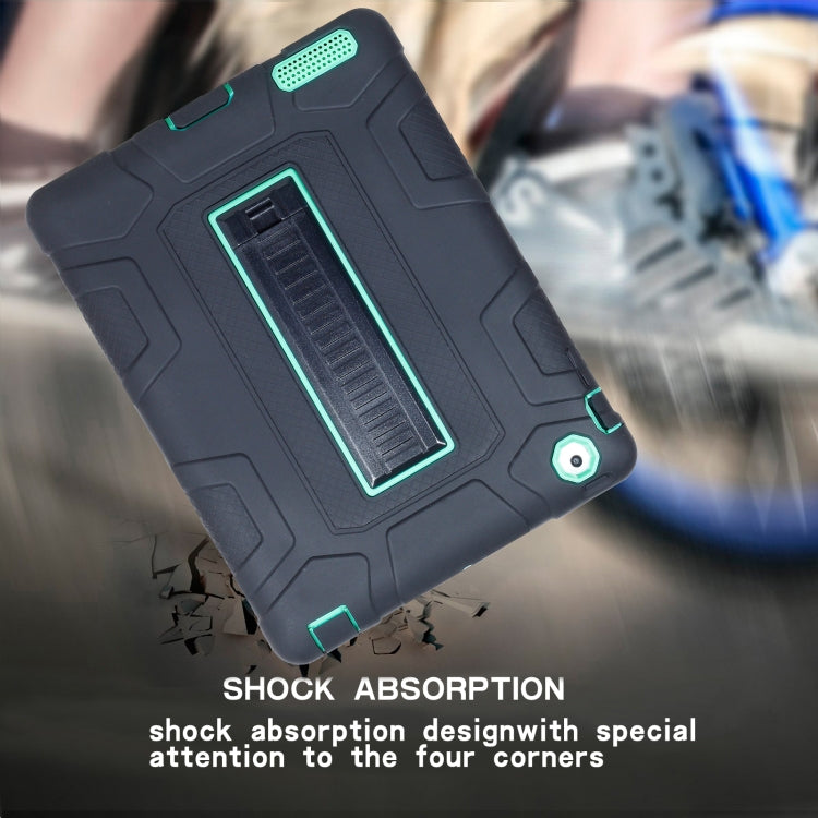 C5 Four Corners Shockproof Silicone + PC Protective Case with Holder For iPad 4 / 3 / 2