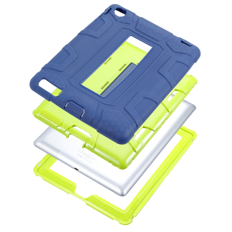C5 Four Corners Shockproof Silicone + PC Protective Case with Holder For iPad 4 / 3 / 2