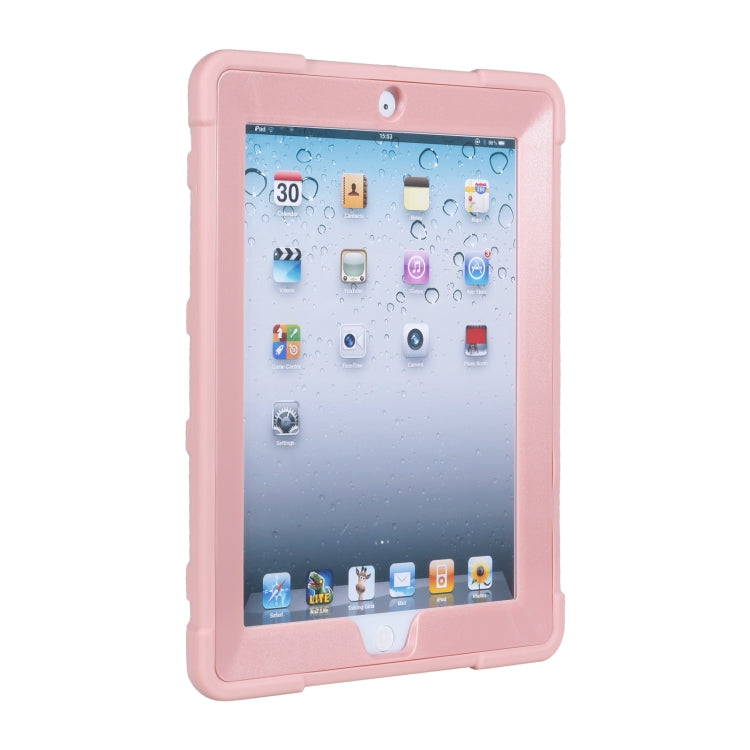 C5 Four Corners Shockproof Silicone + PC Protective Case with Holder For iPad 4 / 3 / 2