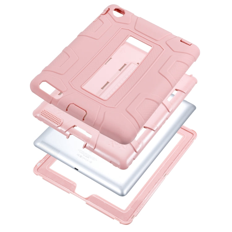 C5 Four Corners Shockproof Silicone + PC Protective Case with Holder For iPad 4 / 3 / 2