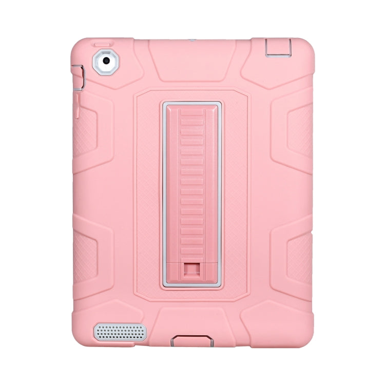 C5 Four Corners Shockproof Silicone + PC Protective Case with Holder For iPad 4 / 3 / 2