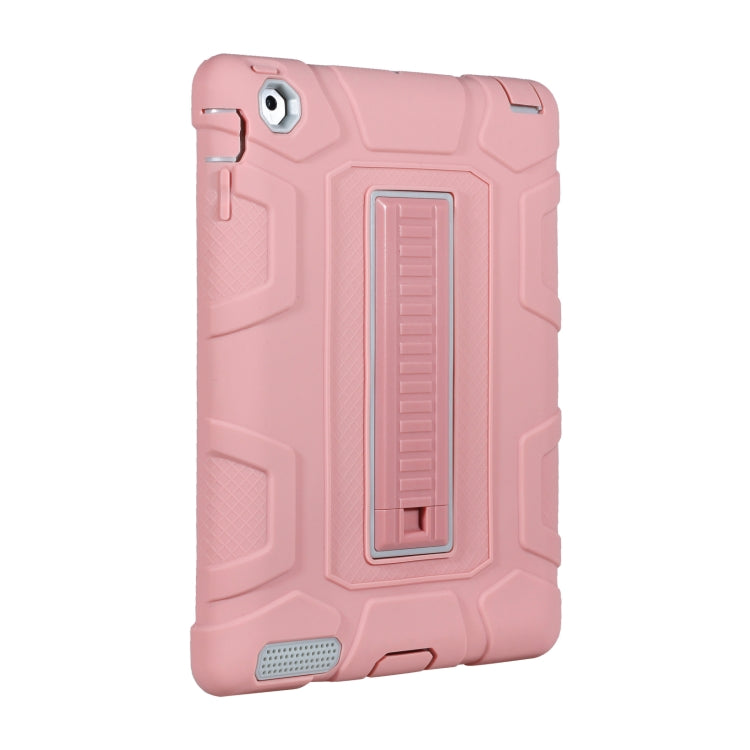 C5 Four Corners Shockproof Silicone + PC Protective Case with Holder For iPad 4 / 3 / 2