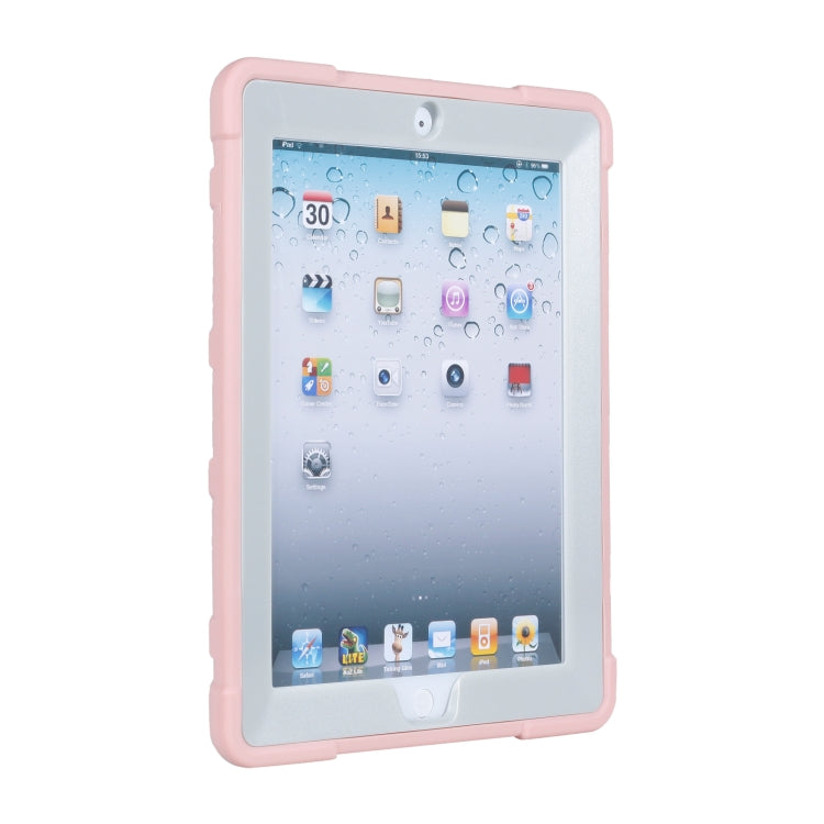 C5 Four Corners Shockproof Silicone + PC Protective Case with Holder For iPad 4 / 3 / 2