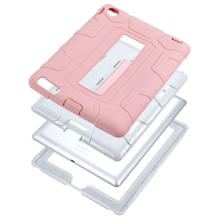 C5 Four Corners Shockproof Silicone + PC Protective Case with Holder For iPad 4 / 3 / 2