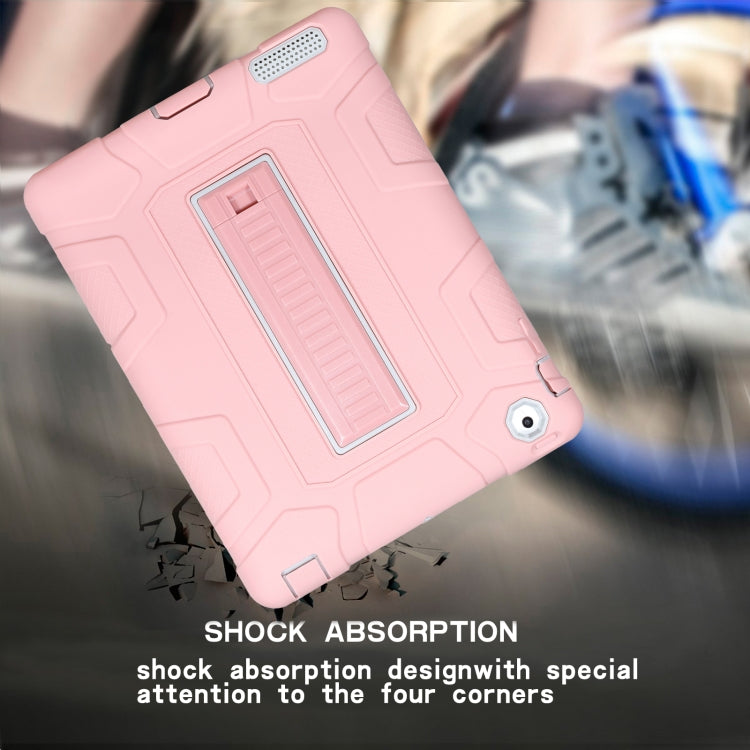 C5 Four Corners Shockproof Silicone + PC Protective Case with Holder For iPad 4 / 3 / 2