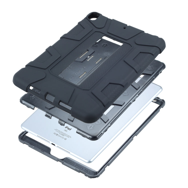 C5 Four Corners Shockproof Silicone + PC Protective Case with Holder For iPad Air 3 10.5 2019 / iPad Pro 10.5