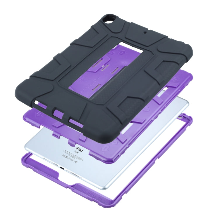 C5 Four Corners Shockproof Silicone + PC Protective Case with Holder For iPad Air 3 10.5 2019 / iPad Pro 10.5