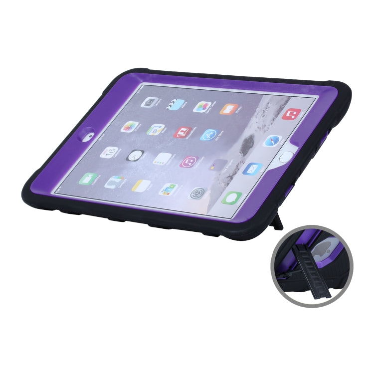 C5 Four Corners Shockproof Silicone + PC Protective Case with Holder For iPad mini 3 / 2 / 1