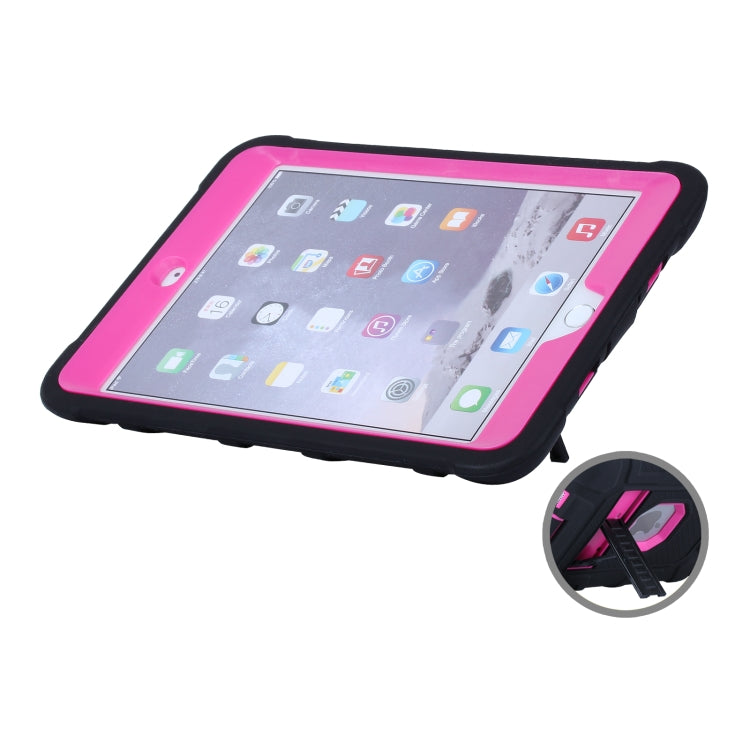 C5 Four Corners Shockproof Silicone + PC Protective Case with Holder For iPad mini 3 / 2 / 1