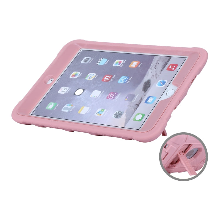 C5 Four Corners Shockproof Silicone + PC Protective Case with Holder For iPad mini 3 / 2 / 1