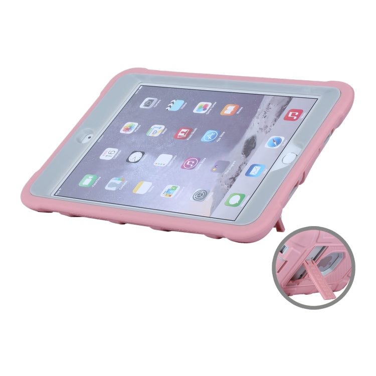 C5 Four Corners Shockproof Silicone + PC Protective Case with Holder For iPad mini 3 / 2 / 1