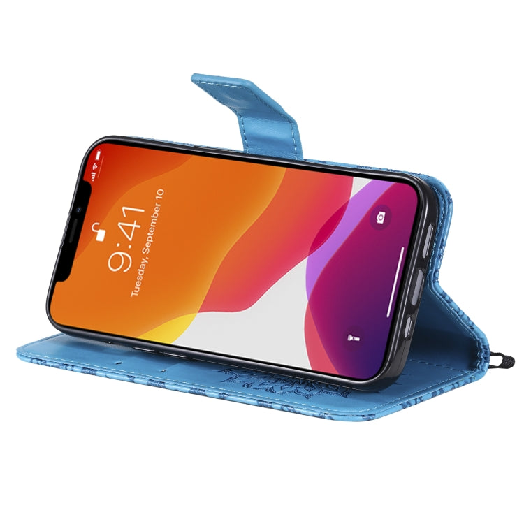 For iPhone 13 Pro Pressed Printing Sunflower Pattern Horizontal Flip PU Leather Case Holder & Card Slots & Wallet & Lanyard