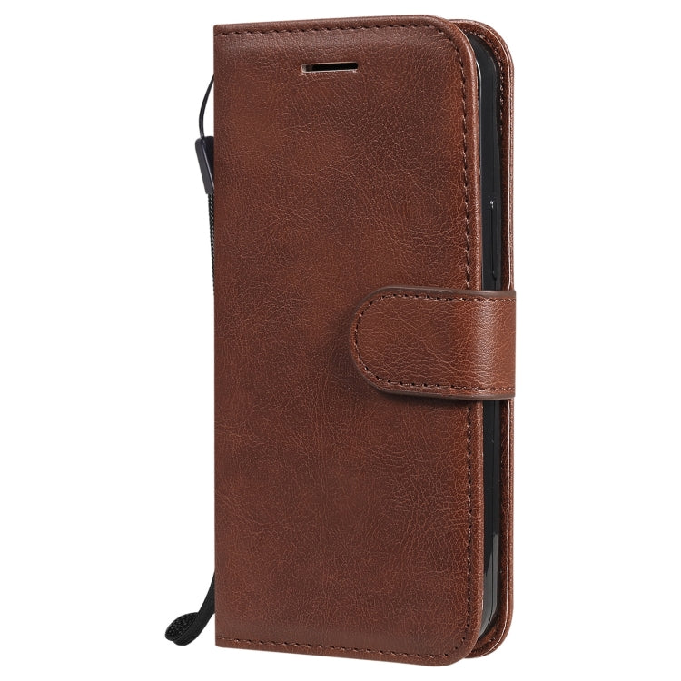 For iPhone 13 mini Pure Color Horizontal Flip Leather Case with Holder & Card Slots & Wallet & Lanyard
