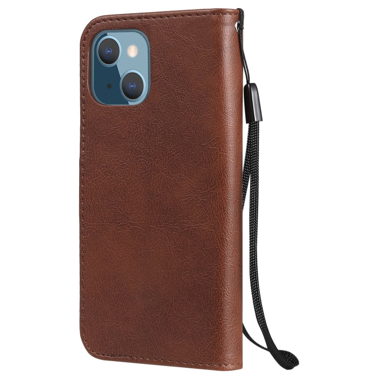 For iPhone 13 mini Pure Color Horizontal Flip Leather Case with Holder & Card Slots & Wallet & Lanyard