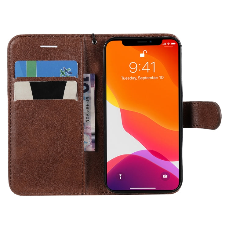 For iPhone 13 mini Pure Color Horizontal Flip Leather Case with Holder & Card Slots & Wallet & Lanyard