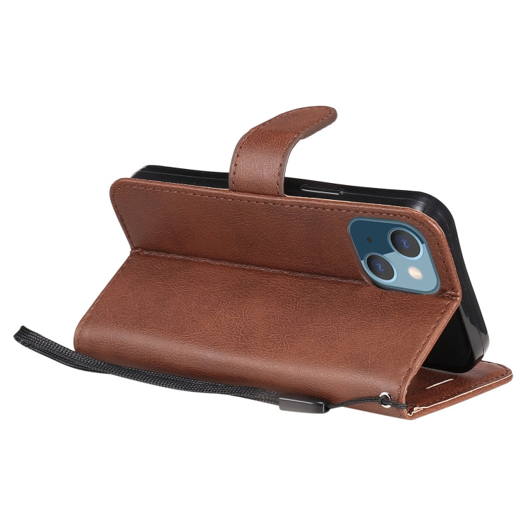 For iPhone 13 mini Pure Color Horizontal Flip Leather Case with Holder & Card Slots & Wallet & Lanyard