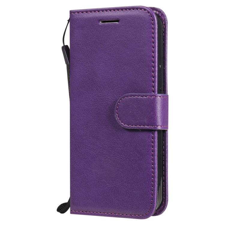 For iPhone 13 mini Pure Color Horizontal Flip Leather Case with Holder & Card Slots & Wallet & Lanyard