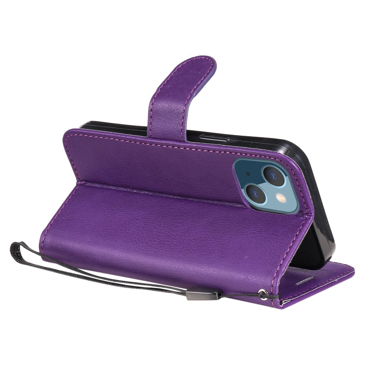 For iPhone 13 mini Pure Color Horizontal Flip Leather Case with Holder & Card Slots & Wallet & Lanyard