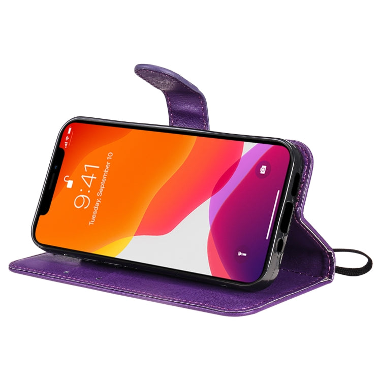 For iPhone 13 mini Pure Color Horizontal Flip Leather Case with Holder & Card Slots & Wallet & Lanyard