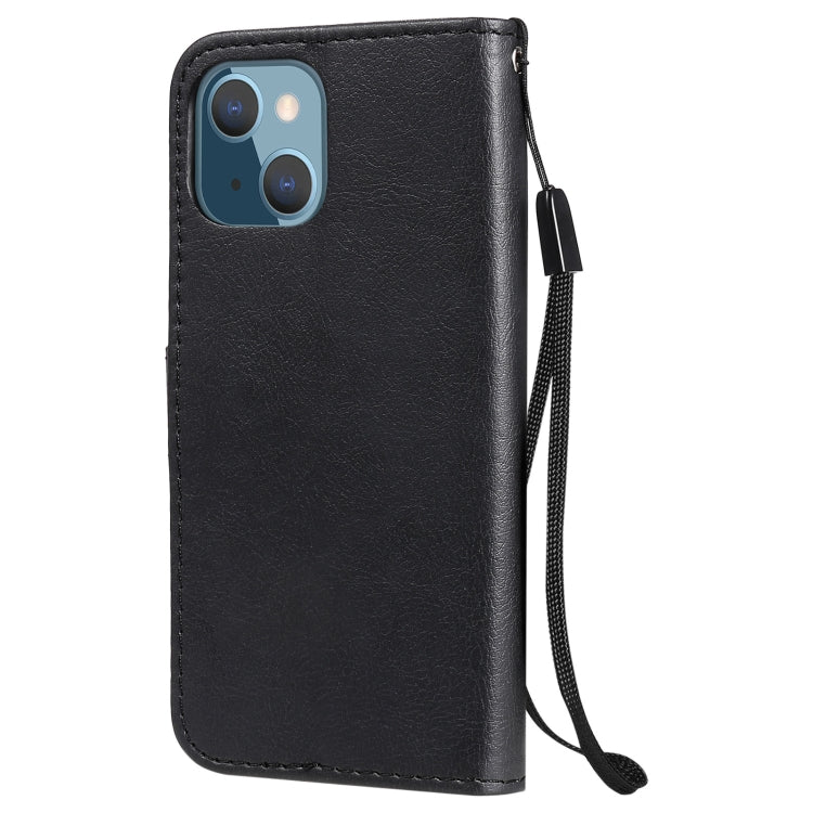 For iPhone 13 mini Pure Color Horizontal Flip Leather Case with Holder & Card Slots & Wallet & Lanyard