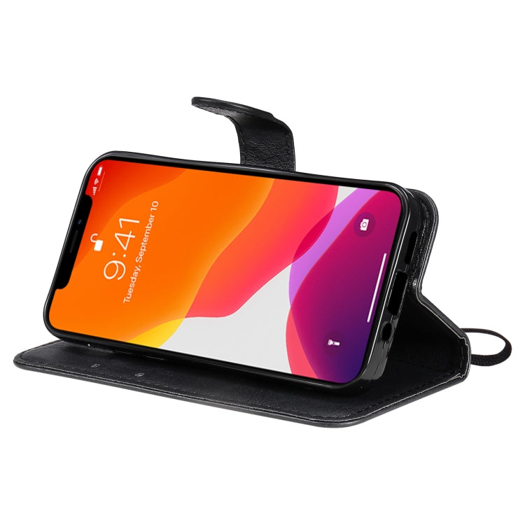 For iPhone 13 mini Pure Color Horizontal Flip Leather Case with Holder & Card Slots & Wallet & Lanyard