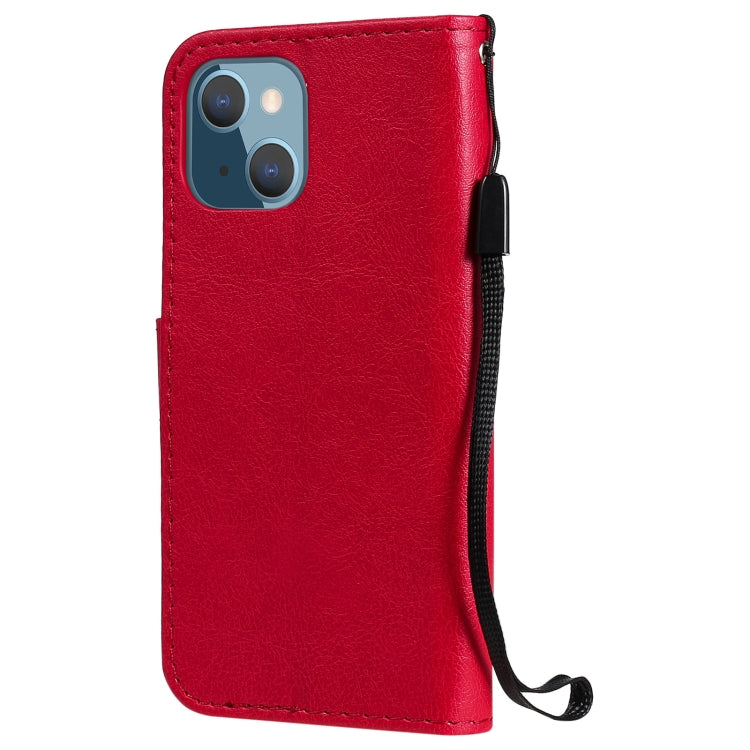 For iPhone 13 mini Pure Color Horizontal Flip Leather Case with Holder & Card Slots & Wallet & Lanyard
